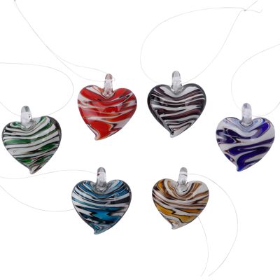 Stock Only- GB05535 - 6 Asst Hanging Glass Hearts