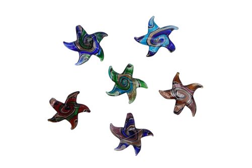 Stock Only- GB05536 - 6 Asst Hanging Glass Star