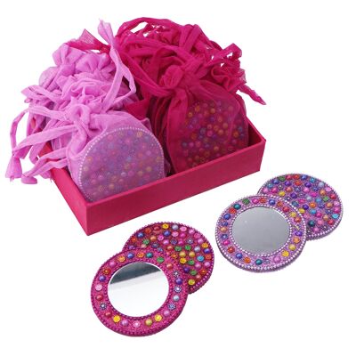2 Assorted Glitter Bead Mirror in Display Tray