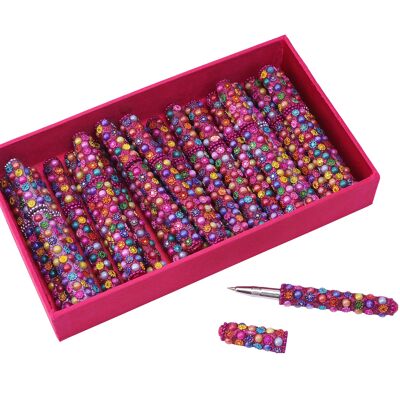 2 Assorted Glitter Bead Ball Pen in Display