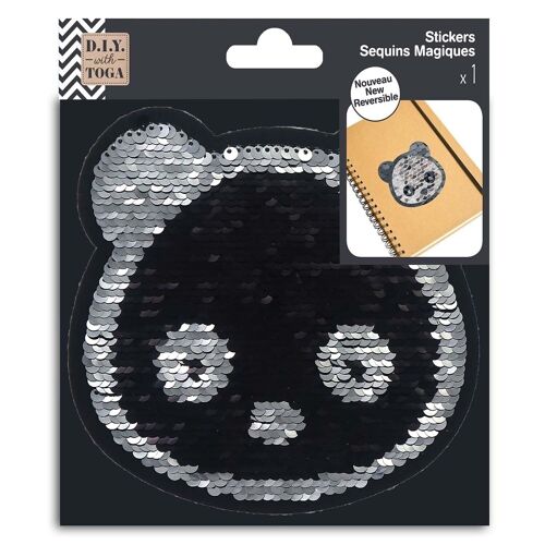 1 Sticker Sequin Magique Réversible - Panda
