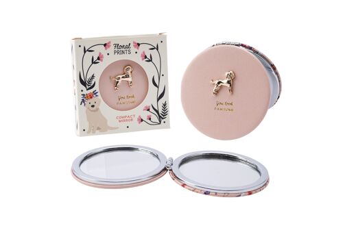 Floral Prints 'You Look Pawsome' Compact Mirror