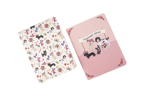 Floral Prints 'Pawsitive Ideas' 2 Notebooks