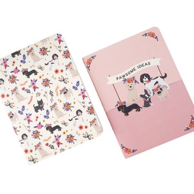 Floral Prints 'Pawsitive Ideas' 2 Notebooks