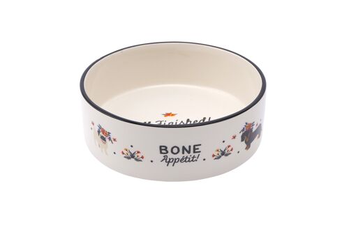 Floral Prints 'Bone Appetit' Dog Bowl