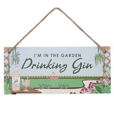 The Potting Shed 'I'm Drinking Gin' Hanging Sign