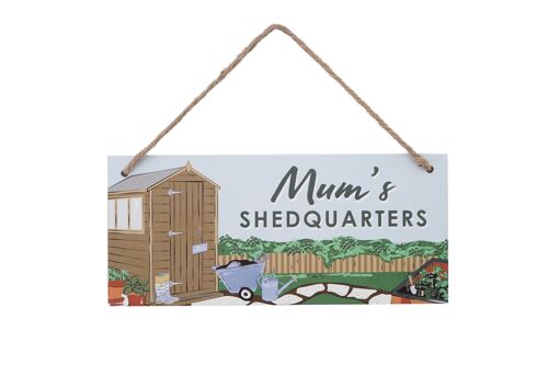 The Potting Shed 'Mum's Shedquarters' Hanging Sign