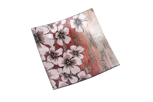 Blooming Blossom Glass Small Square Plate