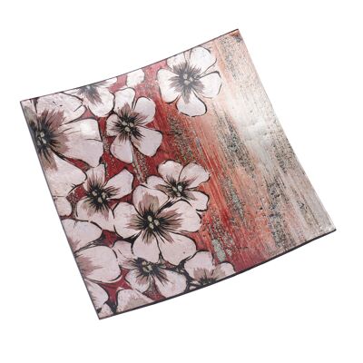 Blooming Blossom Glass Small Square Plate