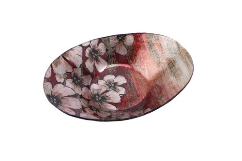 Blooming Blossom Glass Large Oval Bowl