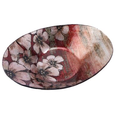 Blooming Blossom Glass Large Oval Bowl