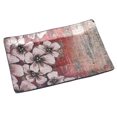 Blooming Blossom Glass Medium Rectangular Plate