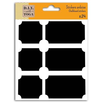 24 slate stickers - 2 shapes - Labels