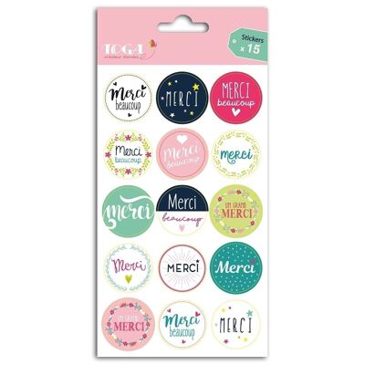 15 thank you gift wrap stickers