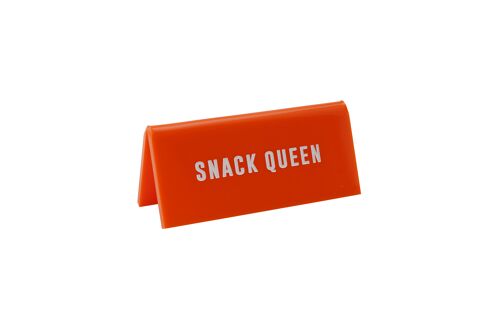 Snack Queen' Orange Desk Sign