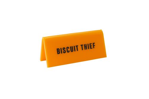 Biscuit Thief' Yellow Desk Sign