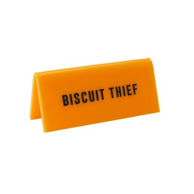 Biscuit Thief' Yellow Desk Sign