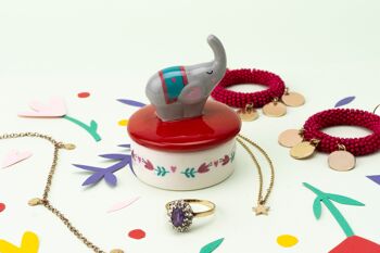Pot à bijoux en céramique Live Happy Elephant 4