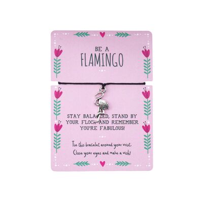 Live Happy 'Be A Flamingo' Wish Bracelet