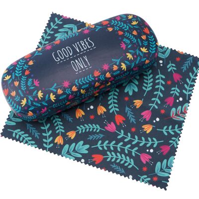 Live Happy 'Good Vibes Only' Glasses Case