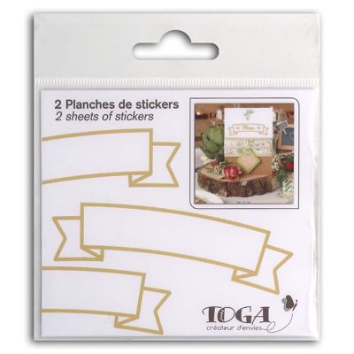 2 sheets of stickers 10x10cm - Matte Gold Banners