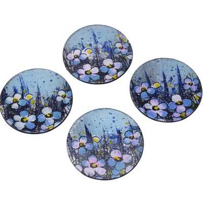 Forget-Me-Not Fields Set of 4 Round Coasters
