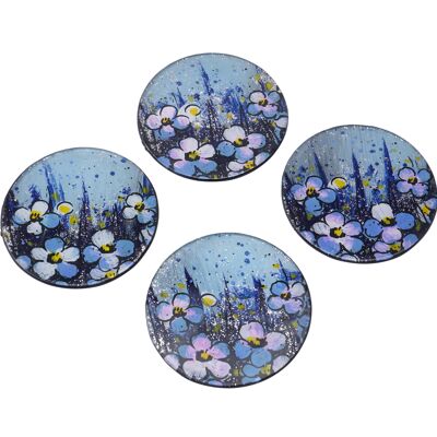 Forget-Me-Not Fields Set of 4 Round Coasters