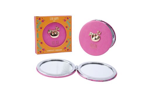 Live Happy 'Relax' Sloth Compact Mirror