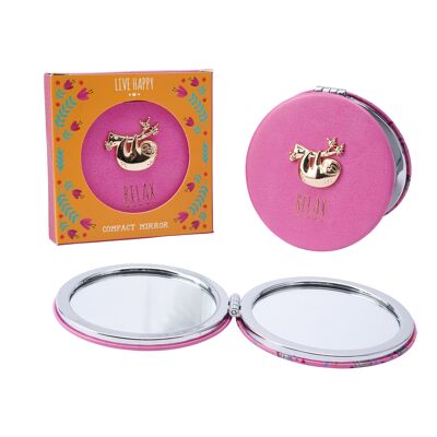 Live Happy 'Relax' Sloth Compact Mirror