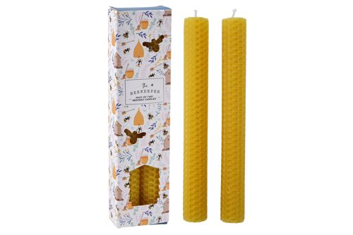 The Beekeeper Pack of 2 Beeswax Candles