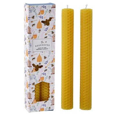 The Beekeeper Pack of 2 Beeswax Candles
