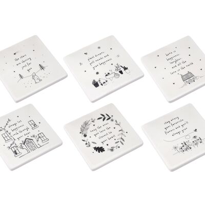 24 Piece Send With Love Coaster Deal -6 Per Design