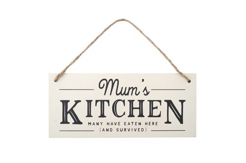 Loft 'Mum's Kitchen' Wooden Sign