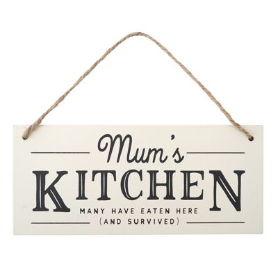 Loft 'Mum's Kitchen' Wooden Sign