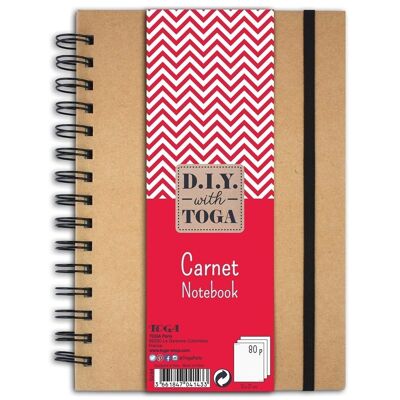Kraft spiral notebook - 15x21cm - 80 lined pages