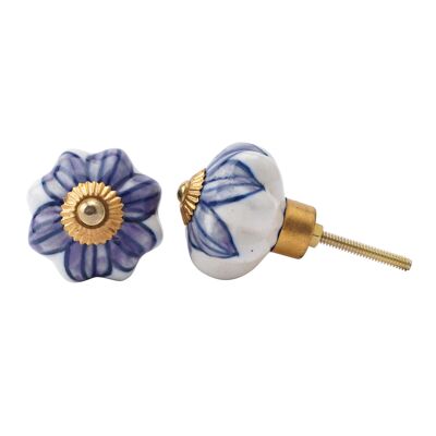 Purple Flower Melon Ceramic Drawer Pull