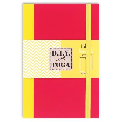 Two-tone yellow and fuchsia notebook - 10x15 cm - 60 yellow pages