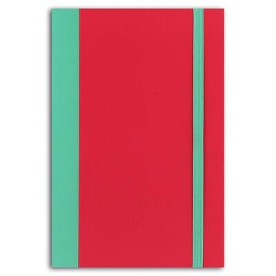 Mint and coral bicolour notebook - 10x15 cm - 60 mint pages