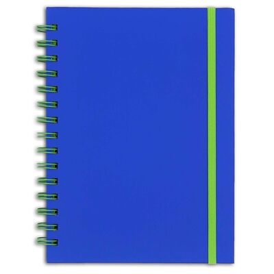 Bicolour green and blue spiral notebook - 15x21 cm - 60 green pages