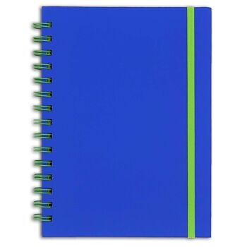 Carnet bicolore vert et bleu à spirales - 15x21 cm - 60 pages vertes 1