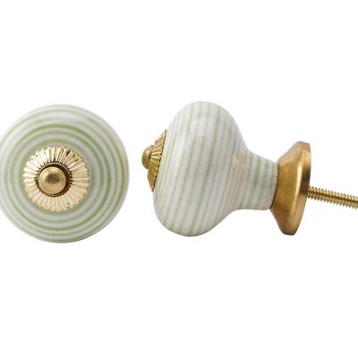 Light Green/White Spiral Ceramic Drawer Pull