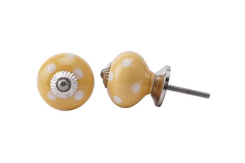 Yellow/White Polka Drawer Pull