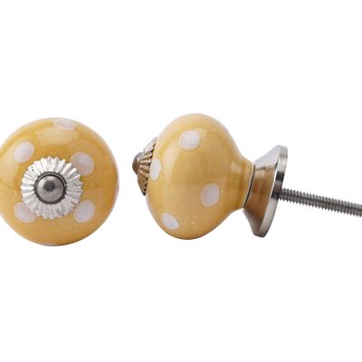 Yellow/White Polka Drawer Pull