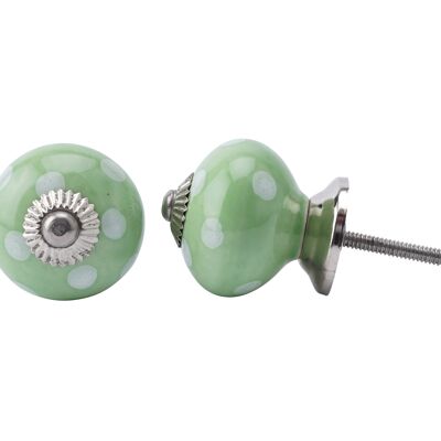 Green/White Polka Drawer Pull