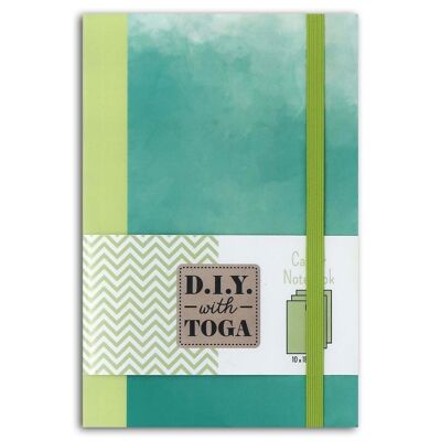 Carnet bicolore pastel vert - 10x15 cm - 60 pages vertes