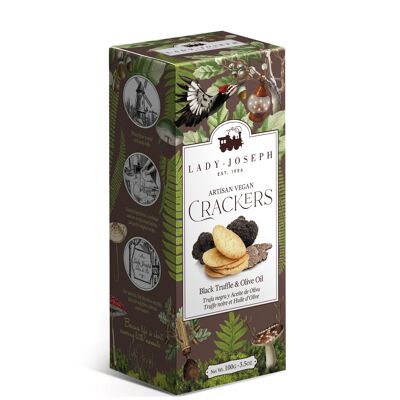 Artisan Vegan Crackers with Black Truffle and Olive Oil.