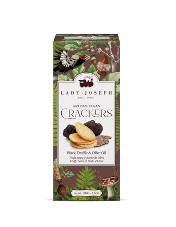 Crackers artisanaux végétaliens à la truffe noire et à l'huile d'olive. 2