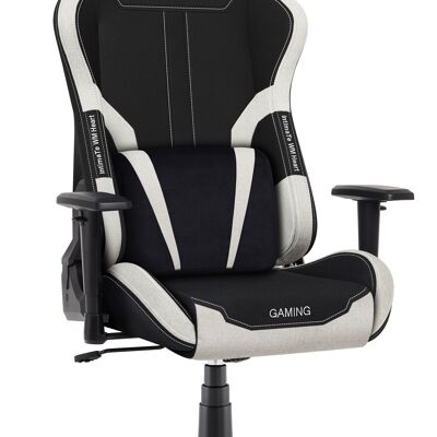 IWMH Indy Gaming Racing Chair Tela transpirable con reposacabezas y soporte de madera BLANCO NEGRO