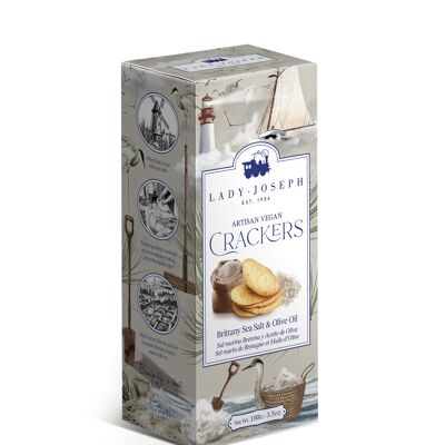 Artisan Vegan Crackers with Sea Salt from Guérande (France) and Olive Oil.