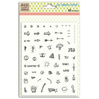 55 Bullet Journal Icons Kristallstempel